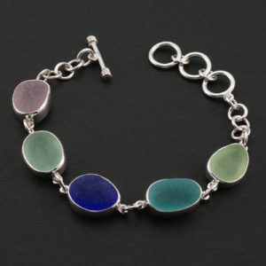 Colorful Rainbow Sea Glass Bracelet