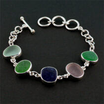 Five Glorious Colors Sea Glass Bracelet