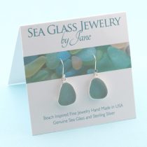 Exotic Japan Teal Sea Glass Earrings