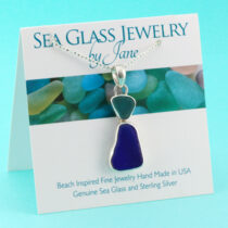 Stunning Blue & Aqua Double Sea Glass Pendant