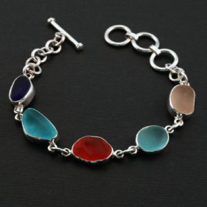 Colorful Rainbow Sea Glass BRacelet