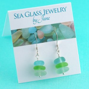 Fun Sea Glass Stack Earrings