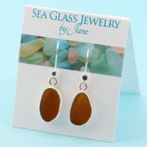 Butternut Amber Sea Glass Earrings