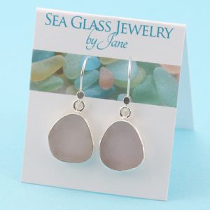 Deep Lavender Sea Glass Earrings