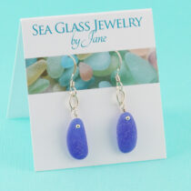 Cute Cornflower Blue Sea Glass Earrings