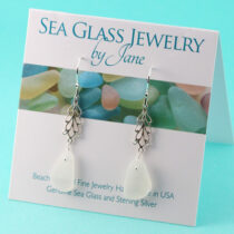 Snow White Sea Glass Earrings