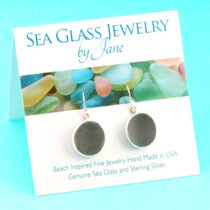 Smokey Gray Sea Glass Earrings