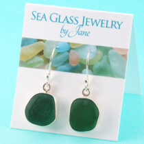 Olive Sea Glass Earrings