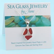 Red Triple Sea Glass Pendant