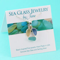 Beautiful Three Piece Sea Glass Pendant
