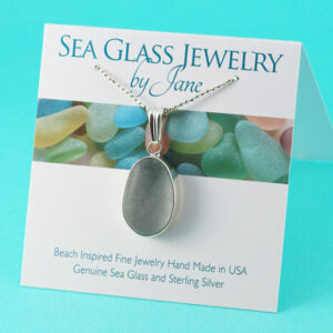 Deep Gray Sea Glass Pendant