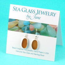 Butternut Amber Sea Glass Earrings
