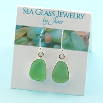 Lovely Peridot Green Sea Glass Earrings