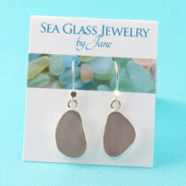 Deep Purple Sea Glass Earrings