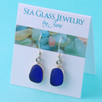 Real Cobalt Blue Sea Glass Earrings