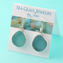 Deep Aqua Sea Glass Earrings