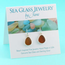Cinnamon Sea Glass Earrings