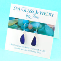 Real Cobalt Blue Sea Glass Earrings