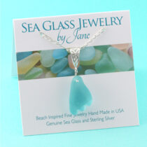 Unusual Aqua Hobnail Sea Glass Pendant