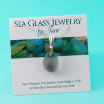 Gorgeous Deep Gray Sea Glass Pendant