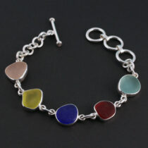 Colorful Rainbow Sea Glass Bracelet