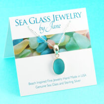 Ocean Aqua Teal Sea Glass Pendant
