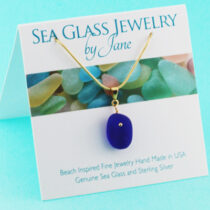 Chic Cobalt Blue Sea Glass Pendant