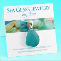 Large Ocean Teal Aqua Sea Glass Pendants