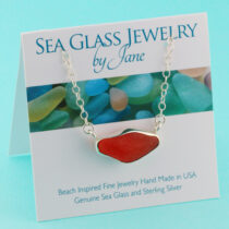 Rare Orange/Amberina Sea Glass Necklace