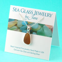 Sizzling Cinnamon Sea Glass Pendant