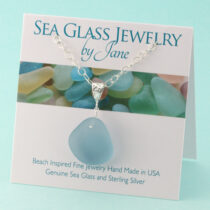 Denim Blue Sea Glass Necklace