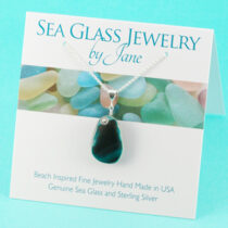 Rare Teal Multi Sea Glass Pendant