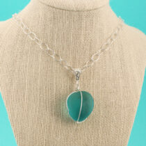 Stunning Aqua Sea Glass Iinsulator Pendant