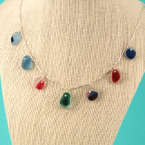 Rare 7 Piece Multi Sea Glass Necklace