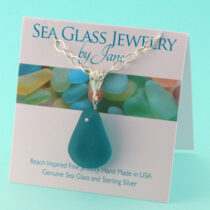 Olive Teal Sea Glass Necklace