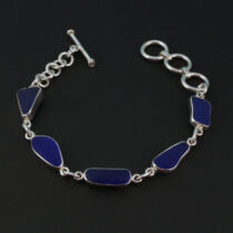 Beautiful Cobalt Blue Sea Glass Bracelet