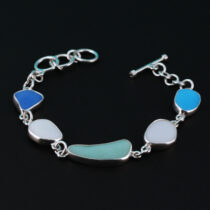 Rare Jadeite Azurite Milk Glass Sea Glass Pendant
