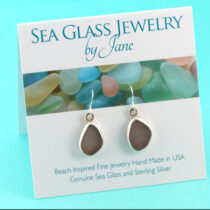 Deep Purple Sea Glass Earrings