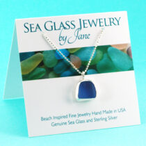 Small Cornflower Blue Sea Glass Pendant