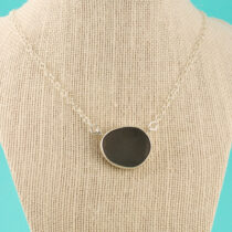 Deep Gray Sea Glass Pendant