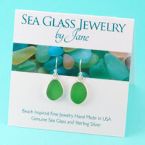 Perfect Lime Green Sea Glass Earrings