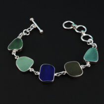 Five Pretty Colors Sea Glass Bracelet