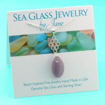 Deep Purple Accented Sea Glass Pendant
