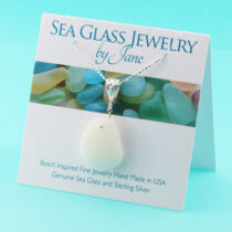 Gorgeous Milk Glass Sea Glass Pendant