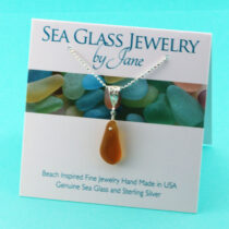 Elegant Amber Sea Glass Pendant