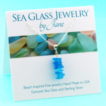 Rare Turquoise Sea Glass Stack Pendant