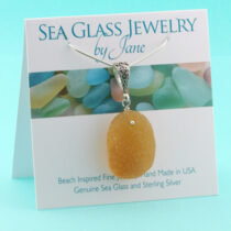 A+ Antique Apricot Sea Glass Pendant
