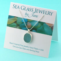 Small Ocean Aqua Sea Glass Pendant 2