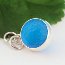Turquoise Solid Color Sea Glass Marble Pendant