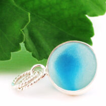 Aqua Swirl Sea Glass Marble Pendant